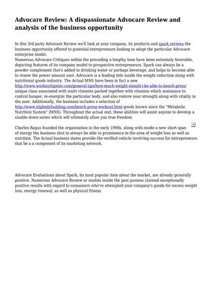 Advocare Review: A dispassionate Advocare Review and analysis of the business opportunity   