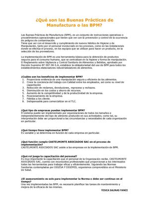 Buenas Practicas de Manufactura