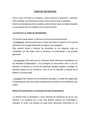 TOMA DE DECISIONES