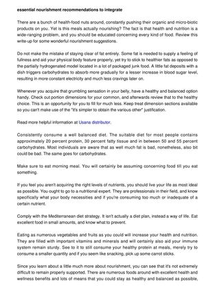 Essential Health and nutrition Recommendations to Include Into Your Life
