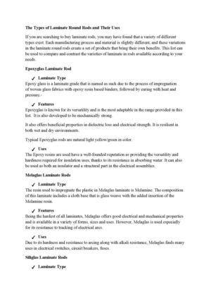 The Types of Laminate Round Rods and Their Uses