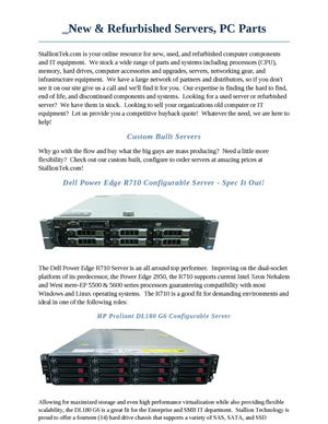 New & Refurbished Servers, PC Parts