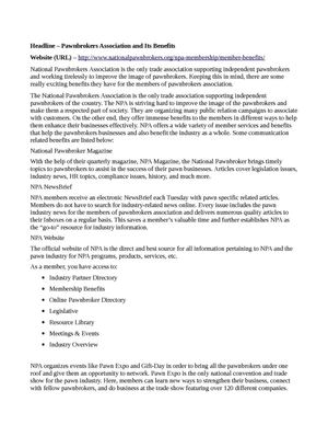 Pawnbrokers Association and Its Benefits