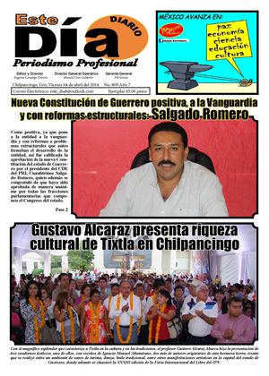 Diario Este Día.- Gustavo Alcaraz presenta riqueza  cultural de Tixtla en Chilpancingo