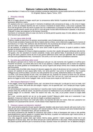 lettera sulla felicità