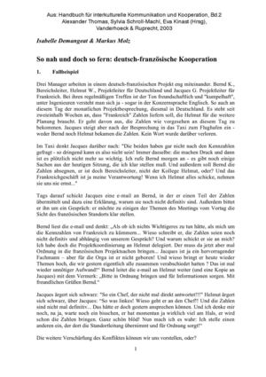 Frankreich - Interkulturelle Kommunikation und Kooperation