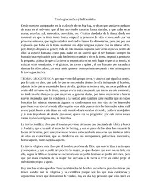 Teoria geocentrica y heliocentrica