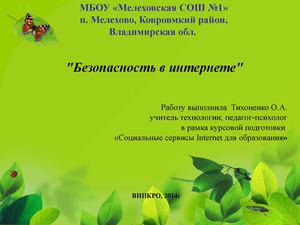 Презентация "Безопасность в интернете"