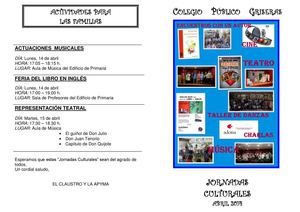 Programa Jornadas Culturales Griseras 2014