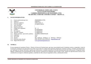 SILABO DEL CURSO DE CONSTRUCCIONES 