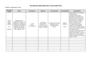 MATRIZ DE RESUMEN DE ANTECEDENTES POR VARIABLE