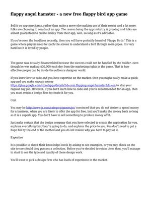 flappy angel hamster - a new free flappy bird app game