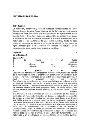 Breve Historia de la Quimica