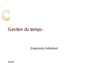 Diagnostic Individuel Gestion du Temps
