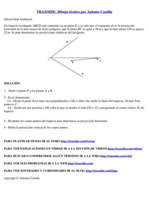 abatimientos en diedrico Trazoide