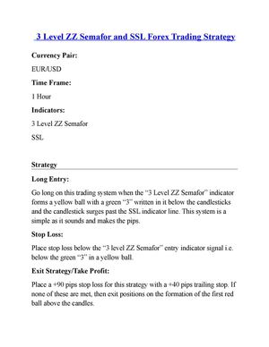 3 Level ZZ Semafor and SSL Forex Trading 