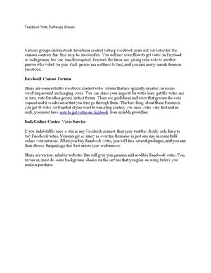 Facebook Vote Exchange Groups
