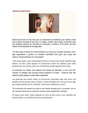 Miedo al Compromiso - Psicologia