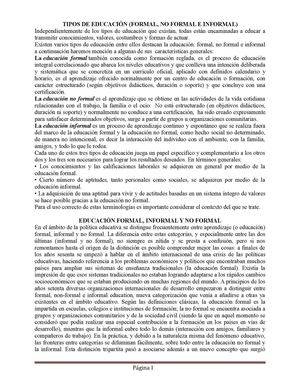 Tipos de Educación