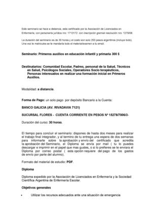 Seminario sobre Primeros Auxilios en Educación Infantil y Primaria 