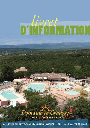 Livret d'informations du Domaine de Chaussy