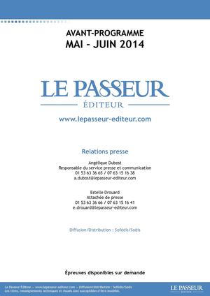 Le Passeur Editeur - Avant programme mai juin 2014