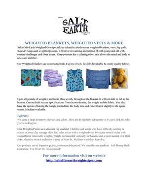 WEIGHTED BLANKETS, WEIGHTED VESTS & MORE