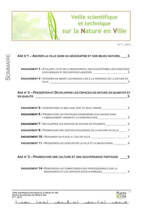 Bulletin de veille Nature En Ville_n 7_2014
