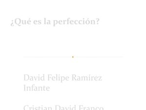 Que es la perfección.