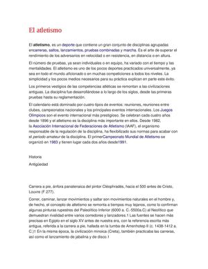 el atletismo 