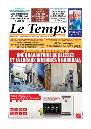 Le Temps d'Algérie Edition du Mardi 8 Avril 2014
