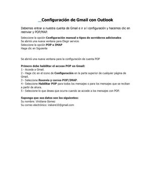 CONFIGURACION GMAIL CON OUTLOOK