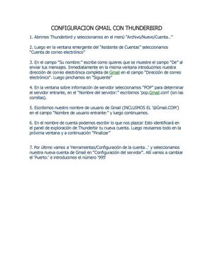 CONFIGURACION GMAIL CON THUNDERBIRD