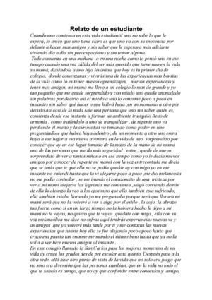 relato de un estudiante 