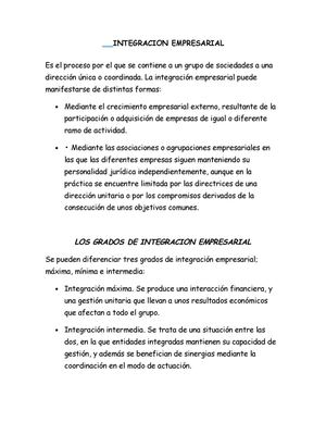 INTEGRACION EMPRESARIAL