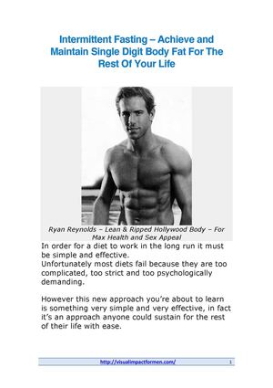 Intermittent Fasting - Achieve and Maintain Single Digit Body Fat for the Rest of Your Life