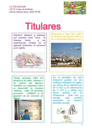 Periodico 2º Trimestre 2014. semana santa