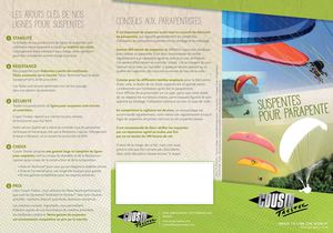 Suspentes pour parapente