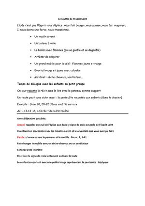 Proposition pour la Pentecôte