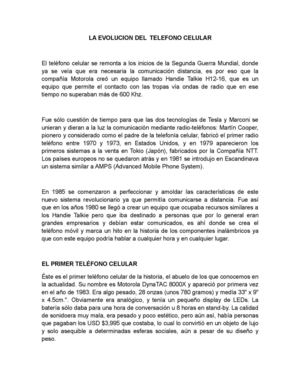 EVOLUCION DEL TELEFONO CELULAR