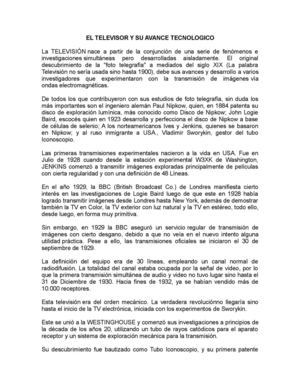 el televisor y su avance