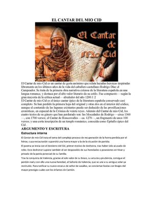 El cantar del mio cid