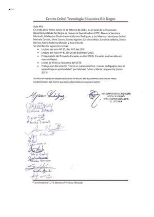 Actas de la semana del 17 al 21 de febrero