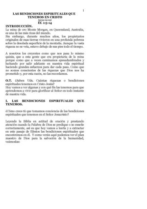 LAS BENDICIONES ESPIRITUALES