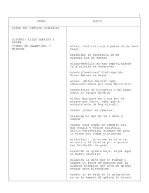 Guion parodia taxista