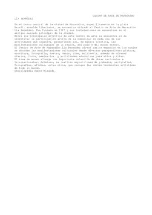 CENTRO DE ARTE DE MARACAIBO LÍA BERMÚDEZ