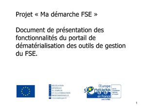 Présentation Ma Démarche FSE