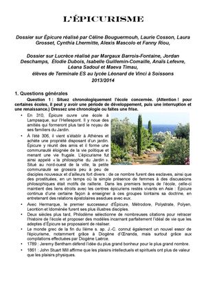 3 écoles de philosophie antique - 1. L'épicurisme