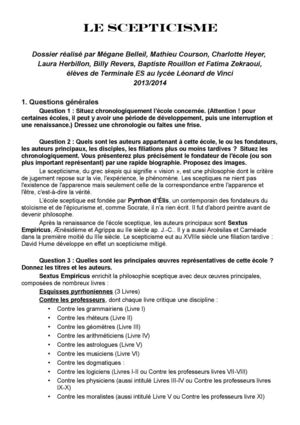 3 écoles de philosophie antique - 2. Le scepticisme