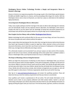 Washington Divorce Online